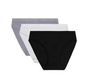 Pack of 3 women's panties DIM Coton Stretch Pockets Eco Noir 40/42