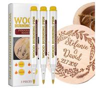 Pack of 3 Wood Burning Pen, Wood Burning Markers,Woodworking Burning Pen,Wood Drawing Scorch Pen, Wood Burning Paste, Multifunctional Woodworking Drawing Pen for Birch, Walnut, Linden and Poplar