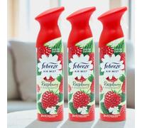 Pack of 3 x 185ml Febreze Air Mist - Raspberry & Elderflower - Fights Odours, Leaves a Light Fresh Scent