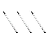 Pack of 3 x 2 in 1 Stylus Pen for Touch Screens and GPS/PDA's [Silver]