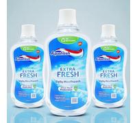 Pack of 3 x 500ml Mouthwash Fresh Mint Helps Eliminate Bacteria That Cause Bad Breath and Oral Issues