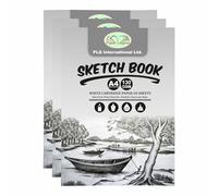 Pack of 3 X A4 Artist Sketchbook 130gsm Acid-Free White Cartridge Paper (50 Sheets / 100 Pages) | Center-Pinned Soft Cover Drawing Pad | Professional Sketch Book for Painting, Illustration, Journaling