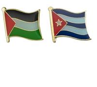 Pack of 3 x Enamel Flag Pin Badges: Ireland Cuba Palestine