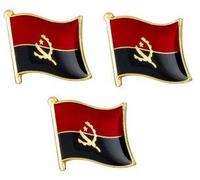 Pack of 3 x Flag of Angola Socialist Metal Pin Badges
