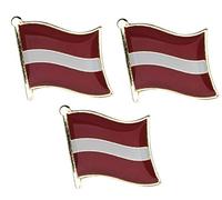 Pack of 3 x Flag of Latvia Metal Pin Badges Latvijas karoga tapas zīme