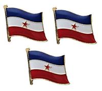 Pack of 3 x Flag of Yugoslavia Socialist metal pin badges