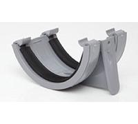 Pack of 3 x POLYPIPE RR102 Grey Union Bracket for 112mm Half Round guttering System