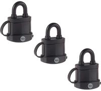 Yale Trailer Padlock Y222B/35 - 35mm High Security, Hardened Steel Shackle, Pack of 3 (Keyed Alike)