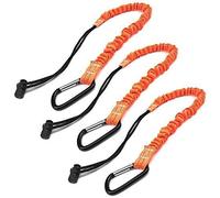Pack of 3 Yellow Tool Lanyard, 15KG Working Limit, Secure Lock Shock Absorbing Safety Lanyard Retractable Bungee Cord with Carabiner Clip and Adjustable Loop End, Equipment Fall Protection