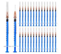 Pack of 30 1 ml plastic tube with 27G 1/2 inch head, independent seal packaging, minimum scale 0.02 ml, easy to use (blue)
