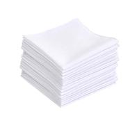 Pack of 30 25 x 25 cm Fabric Pocket Square, Handkerchief Cotton, Handkerchiefs, Small Pocket Squares for Women and Men, Handkerchiefs Made of White, Hems, for Bag Decoration and Sweat Spot Cleaning