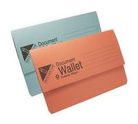 [Pack of 30] 285gsm Foolscap Premium Document Wallets A4 Paper Storage Files Folders (Blue Orange Mix)
