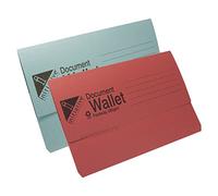 [Pack of 30] 285gsm Foolscap Premium Document Wallets A4 Paper Storage Files Folders (Red Blue Mix)