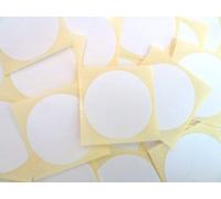 Pack of 30, 63mm Round, White Plastic Circle Labels, Permanent Adhesive, Sticky Durable Poly Waterproof dot Stickers