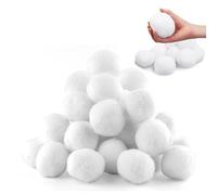 Pack of 30 Artificial Snowballs for Throwing, 5 cm White Snowballs Christmas Snow Decoration Winter Artificial Snow Cotton Pompoms for Crafts Children Indoor Snowball Fight Birthday Fabric Balls
