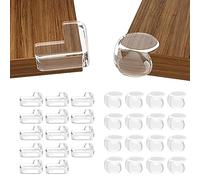 Pack of 30 Baby Corner Protectors, SUTOUG Silicone Self-Adhesive Table Edge Protectors, 2 Shapes, Protects Baby from Injury, Removable Without Residue, Soft and Non-Toxic, Crystal Clear and Discreet