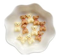 Pack of 30 Brown Nude Neutral Toy Bear Teddy Bears Craft Supplies Supply Resin Cabochon DIY Crafting Junk Charm Plastic Charms Flat Back Phone Custom Acrylic Jewellery Case Making 22-25mm