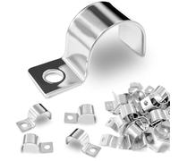 Pack of 30 Cable Clamps, Cable Clamps for Screwing Single Hole Stainless Steel U Pipe Clamps Mounting Clamp, Nail Clamps for Cable Empty Pipe Fixing, Cable Clamp for Cable Pipes Diameter 20 mm