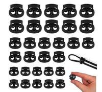 Pack of 30 cord stoppers with 2 holes, plastic cord stopper, cord clamp, cord locks, pull cord stopper, cord slide, spring cord locks, for drawstring, clothing, jacket, cords