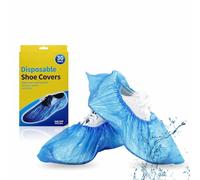 Pack of 30 Disposable Shoe Covers Blue Shoe Protectors with Elastic Band Non Slip Overshoes Boot Covers for Indoor or Outdoor Floor Carpet Foot Safety Coverings Cleaning Accessories