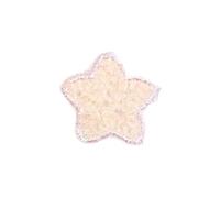 Pack of 30 Embroidery Five-Pointed Star Decorative Patches, Applique, Hand Sewn Patches, Applique, Sewing Decoration for Dress, Jeans, Jacket, Backpacks, Hat, DIY Decoration, 2.8 cm, Beige