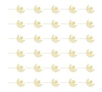 Pack of 30 Festive Cake Decorations for Eid Moons and Star Motifs Toppers Accessories Party Supplies Decorating for Holidays