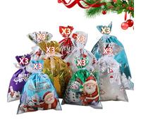 Pack of 30 Festive Gift Flexible Secure Ribbon Closure Christmas Birthday Party Assorted Size Combination Elegant Gift Bag with
