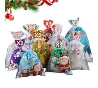 Pack Of 30 Festive Gift Flexible Secure Ribbon Closure Christmas Birthday Party Assorted Size Combination Mix Pack Gift Bags Set