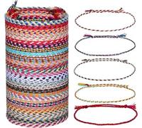 Pack of 30 Friendship Bracelets Colourful Braided Adjustable Wrap Bracelet | Friendship Bracelets Set with Fabric Bracelet Wrap Bracelet Foot Band for Summer Festival Party Camp Gift Women Girls