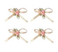 Pack of 30 Gift Bows Decorative Bows Artificial Roses Ribbon Bow Three-Dimensional Decorative Bow for DIY Crafts Wedding Birthday Party Hair Accessories Gift Packaging, Pink