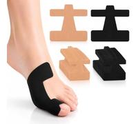 Pack of 30 Hallux Valgus Tape Pre-Cut Kinesiology Tape for Correcting Bunions, 15 x Skin Colours and 15 x Black, Elastic Physio Tape for Toes and Foot, Skin-Friendly and Thin