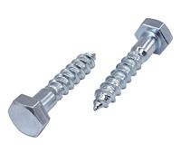 (Pack of 30 pcs) DIN 571 Zinc Plated Steel Hexagon Wood Screws M8 x 30 mm, Hex Screw, Lag Bolts, Hex Head, Coach Screws (30, M8 x 30 mm)