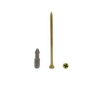 (Pack of 30 pcs) Yellow Zinc Plated Steel 4.2 x 75 mm Wood Screws, Particle Board Screw, Phillips Trim Head, Countersunk Head, Plywood, Chipboard Screws (30, 4.2 x 75 mm)