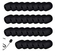 Pack of 30 Pop Protection Microphone, Foam Replacement Windscreen Mini Microphone Foam Pop Filter Wind Protection for Headset Windscreen for Stage Performance Lessons Meeting (Black)