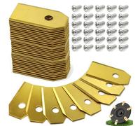 Pack of 30 Replacement Blades, Titanium Coating Robotic Lawnmower Blades, Rustproof Stainless Steel Screws with Fuse, for a Perfect Cutting Pattern and a Healthy Lawn