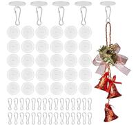 Pack of 30 Self-Adhesive Ceiling Hooks, Adhesive Hooks, Ceiling Hooks, No Drilling with Flagpole Clips, Adhesive Hooks, Small Transparent Self-Adhesive Hooks, Self-Adhesive Ceiling Hooks, Wall Hooks