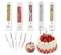 Pack of 30 Spiral Birthday Candles | Long and Thin Cake Candles Multicoloured | Elegant Swirl Design for Parties, Weddings and Anniversaries | Colourful Decoration Kit