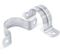 Pack of 30 Stainless Steel 304 U-Type Pipe Clamps, 25 mm Two-Hole U-shaped Pipe Clamps for Attaching Gas Pipes, Water Pipes and Cables (M25)