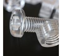 Pack of 30 Transparent Clear Plastic Acrylic M8 x 20mm Nuts & Bolts, Washers -Acrylic Plastic Screws