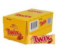 (Pack of 30) Twix Caramel Cookie Candy Chocolate Bar Full Box 30x50g/30x1.76oz