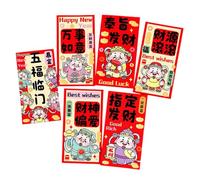 Pack of 30 User Friendly Recyclable Red Envelopes with Assorted Pattern Ideal for New Year Lucky Money Distribution at Family Event Coppers Envelopes