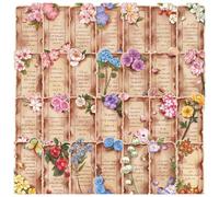 Pack of 30 Vintage Bookmarks, Paper Bookmarks with 30 Different Patterns, Book Accessories, Natural Style Bookmarks, Dragon Bookmarks, Butterfly, Flower, Plant Bookmark, 15 x 4 cm (D)