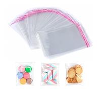 Pack of 300 Cellophane Bags, Self-Adhesive, 13 x 20 cm, Cellophane Bags, Small, Self-Adhesive Transparent Plastic Bags, Self-Adhesive OPP Bags, Cellophane Bags, Small, for Sweets, Gift, Biscuit