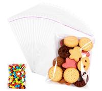 Pack of 300 Clear Self Adhesive Bags, 20 x 15 cm OPP Cellophane Bag | Transparent Lockable Gift Small Cellophane Bags for Biscuit, Sweets, Chocolate, Party Bags and Jewellery