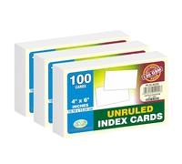 (Pack of 300) Index Cards 130 GSM White Unruled Blank Cards Revision Cards Cardstock Study Flash Cards Note Cards Memory Spelling Cards Cue Cards Record Cards for Office School (4 x 6 INCHES)