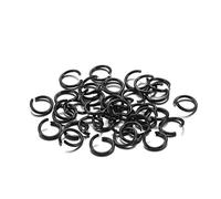 Pack of 300 Jump Rings, Open Jump Rings, Aluminium Ring with Opening, Split Rings Connecting Rings, for Making Hanging Ornaments, DIY Crafts, Necklaces, Bracelets, Black, 0.8 x 6 mm