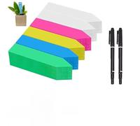 Pack of 300 Plant Signs with 2 Felt Tip Pens, Plant Stakes for Labelling, Weatherproof, Plug-in Labels, Plant Signs Made of Premium Plastic for Vegetables, Herbs, Flowers (Colourful + White)