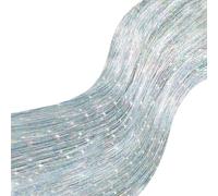 Pack of 3000 Strands Iridescent Silver Christmas Icicle Tinsel Foil Fringes | 50cm, Christmas Tree Tinsel Curtain Decoration for Indoor Outdoor Winter Home New Year Eve Birthday Party Supplies
