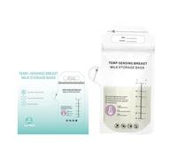 Pack of 30cps Single Time Use Breast Milk Storage Bags Safe Organiser Case Temp Sensing Color Changing Leak Proof Double Sealing