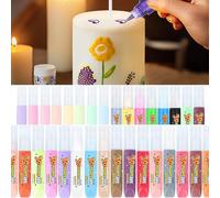 Pack of 32 Candle Pens Bright Colors Set for Painting and Decorating - 32 x 10ml